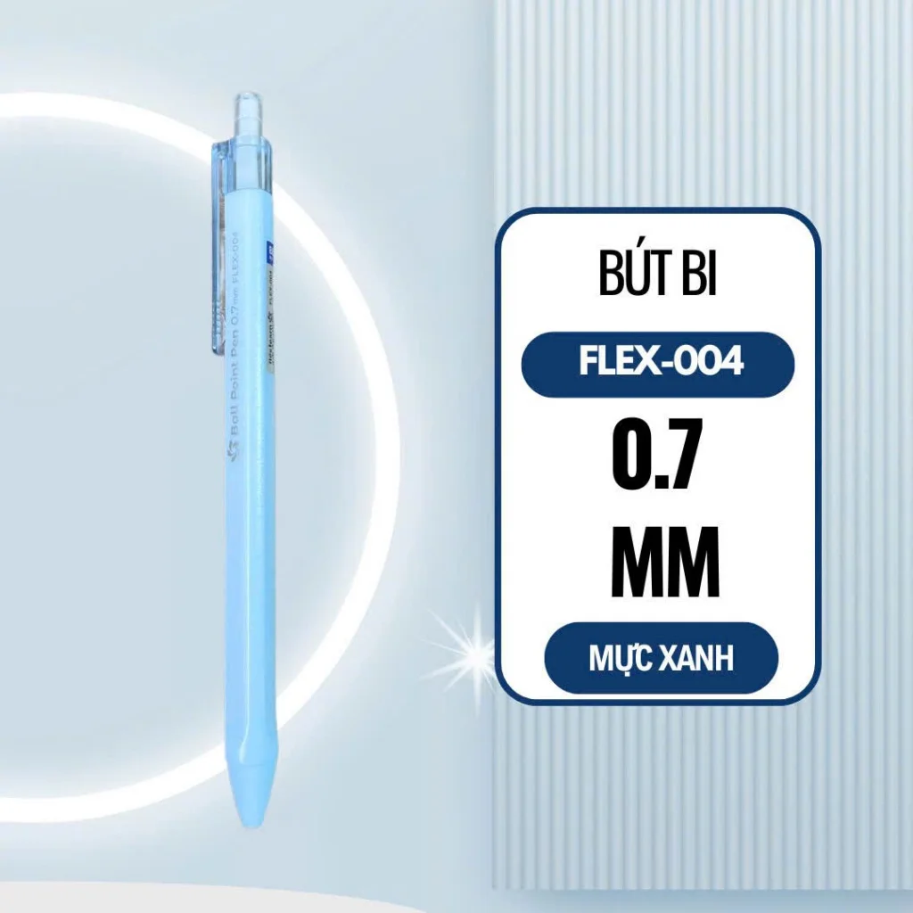 Bút Bi Flex Learn FLEX-004 - Đầu bút 0.7mm, trơn êm, mực đậm, tiện lợi, bền bỉ