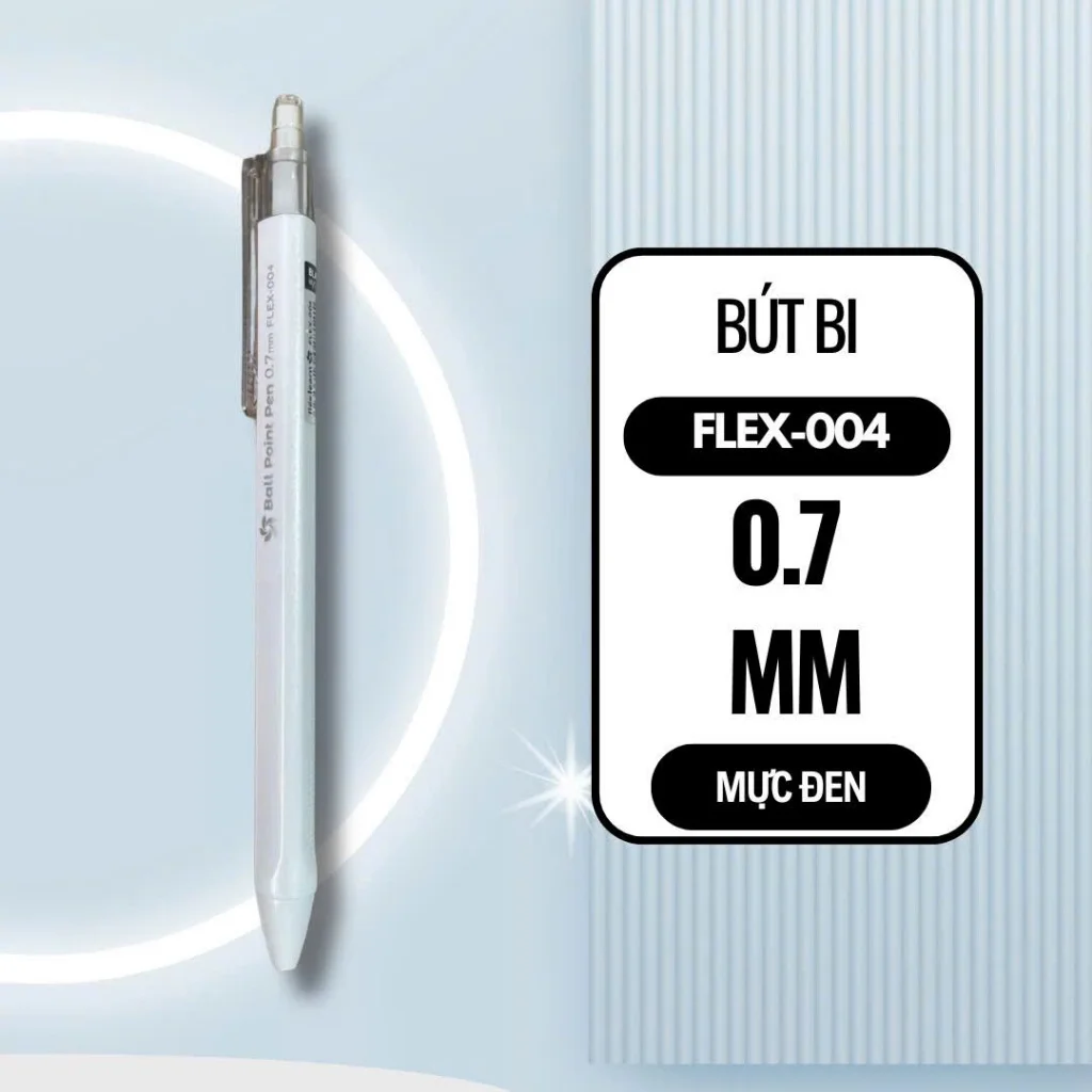 Bút Bi Flex Learn FLEX-004 - Đầu bút 0.7mm, trơn êm, mực đậm, tiện lợi, bền bỉ