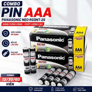Pin AAA Panasonic Đũa Đen NEO R03NT-2S hàng Chính Hãng chất lượng cho loại điều khiển