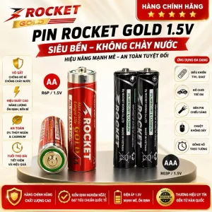 Pin Rocket Gold 1.5V AA / AAA / Pin 2A/3A Vỏ Sắt Siêu Bền, Không Chảy Nước - Hàng Chính Hãng