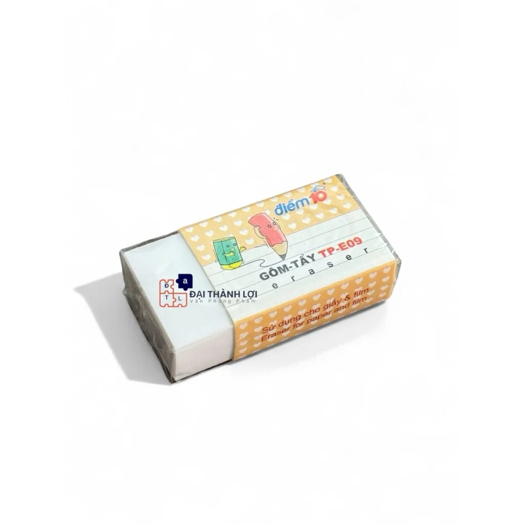 Gôm tẩy Thiên Long E-09 hoạ tiết dễ thương, siêu mềm dẻo, gôm sạch vết chì
