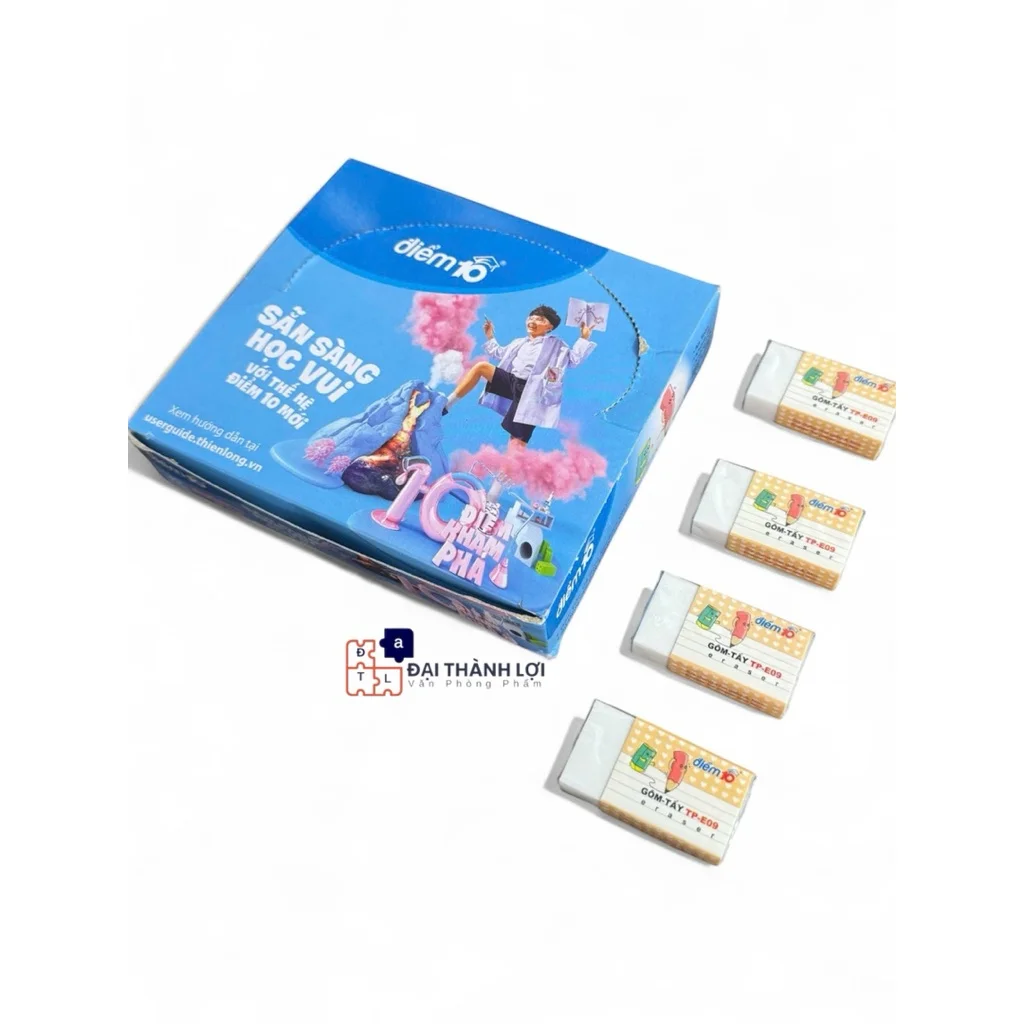 Gôm tẩy Thiên Long E-09 hoạ tiết dễ thương, siêu mềm dẻo, gôm sạch vết chì