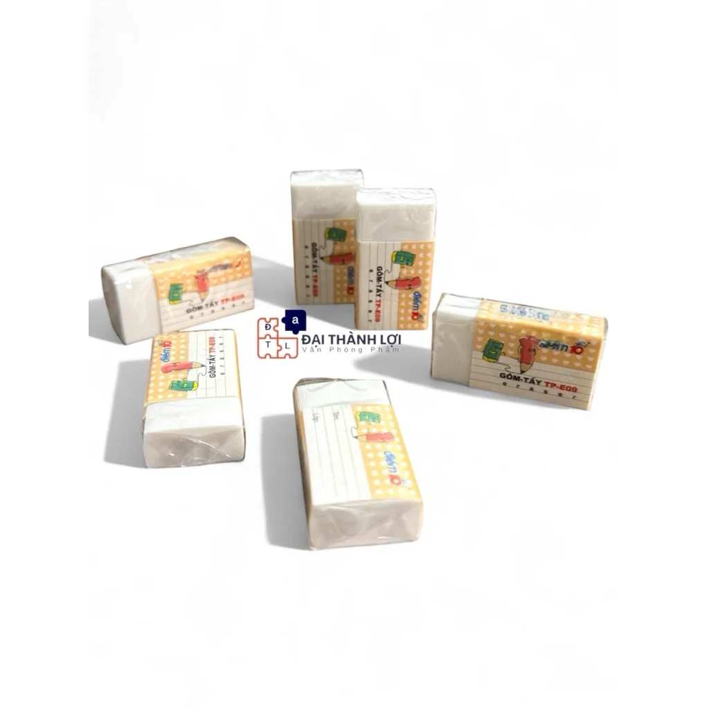 Gôm tẩy Thiên Long E-09 hoạ tiết dễ thương, siêu mềm dẻo, gôm sạch vết chì