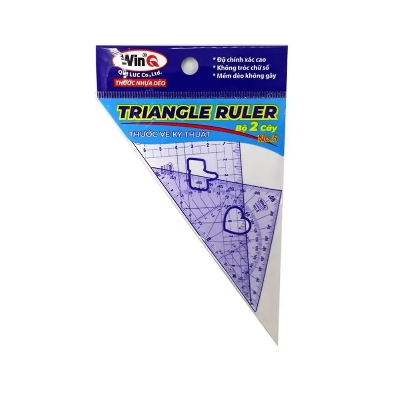 Thước Eke / Eke Nhựa Dẻo LOẠI NHỎ Nhựa Dẻo Win Q / WinQ Qui Lực No.05 / No5, Không Bị Mờ
