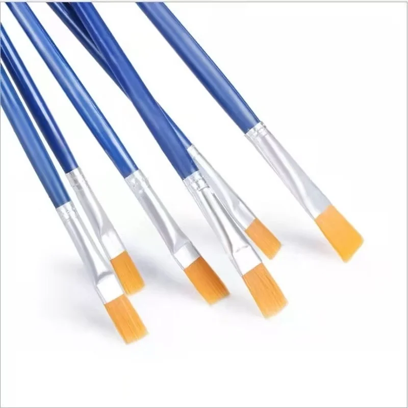 Cọ 6 Cây Cọ Vẽ Mỹ Thuật Loại Dẹp, Nhọn Dùng Để Tô Tượng, Tô Màu Nước, Sơn Dầu, Màu Acrylic (Mẫu Ngẫu Nhiên)