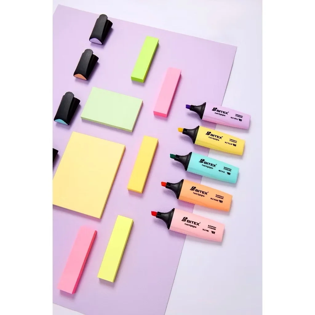 Bút Dạ Quang HL05 Hiệu Bitex Màu Pastel Dịu Nhẹ, Mực Ra Đều, Khô Nhanh, Màu Sắc Đa Dạng