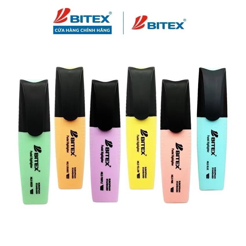 Bút Dạ Quang HL05 Hiệu Bitex Màu Pastel Dịu Nhẹ, Mực Ra Đều, Khô Nhanh, Màu Sắc Đa Dạng