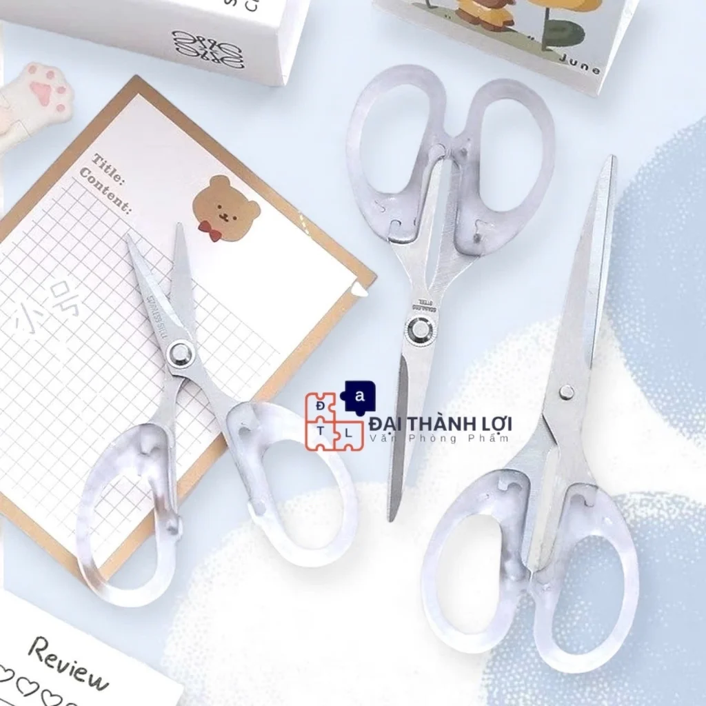 Kéo 1250 CỠ NHỎ 12CM Kéo Cán Nhựa Trong Suốt - Kéo Cắt Thủ Công - Kéo Cắt Giấy Học Sinh SHIF Dài 12Cm