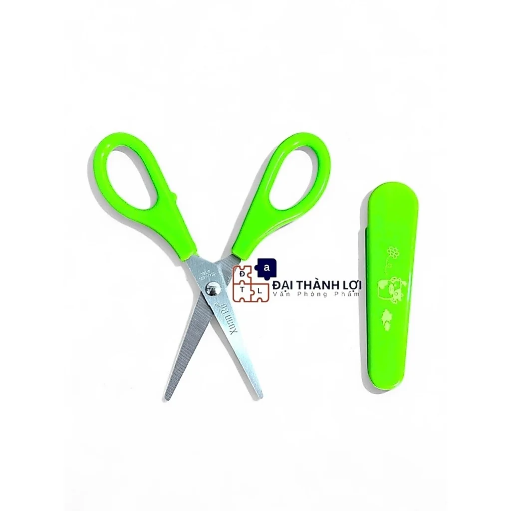 Kéo cắt giấy thủ công Có Nắp Đậy Xuân Bo Loại tốt (Giao màu ngẫu nhiên)