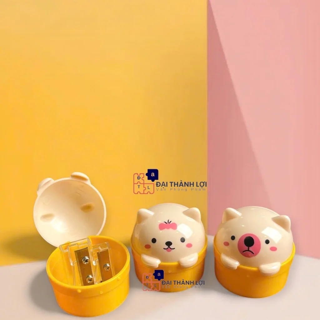 Đồ Chuốt Bút Viết Chì / Đồ Gọt Bút Viết Chì 2 Lỗ Chuốt Hình Con Mèo XL 360 Dễ Thương, Có Đồ Đựng Vỏ Chì