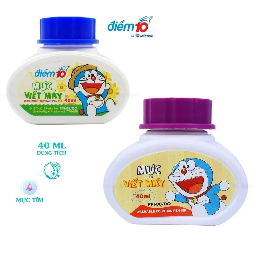 Mực bút máy Doraemon FPI-08/DO - Mực Tím/Xanh chính hãng Thiên Long