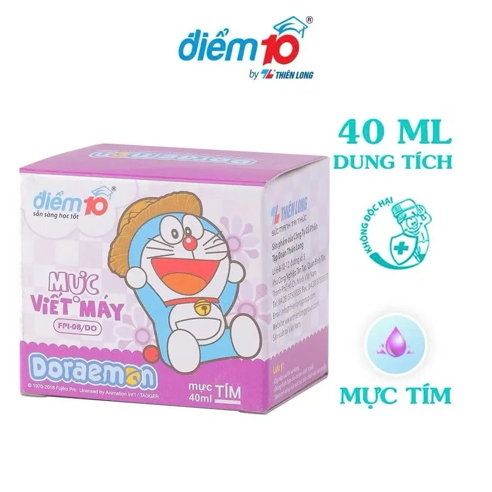 Mực bút máy Doraemon FPI-08/DO - Mực Tím/Xanh chính hãng Thiên Long