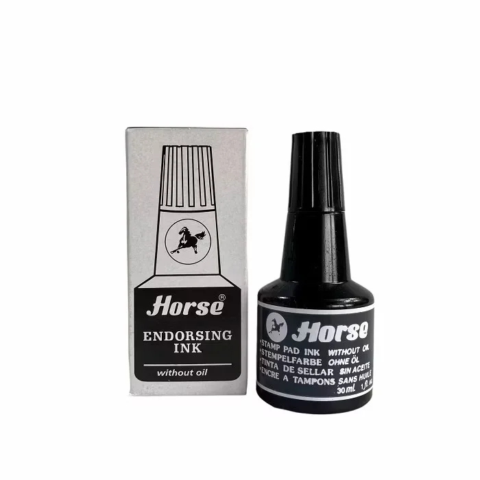 Mực dấu Horse 30ml mực Xanh/Đỏ/Đen, mực tươi sáng, đậm đặc, nhanh khô, không mùi