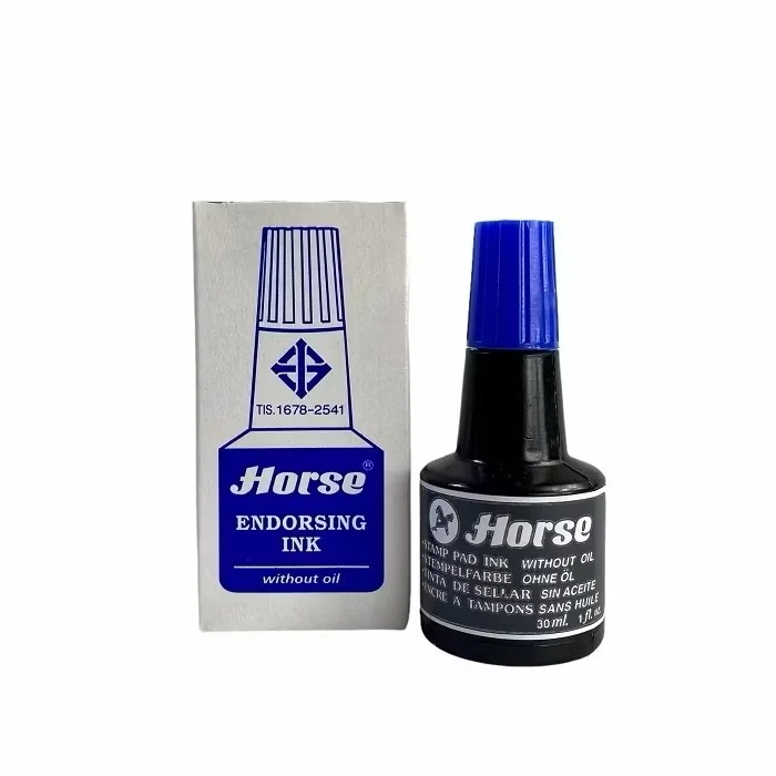 Mực dấu Horse 30ml mực Xanh/Đỏ/Đen, mực tươi sáng, đậm đặc, nhanh khô, không mùi