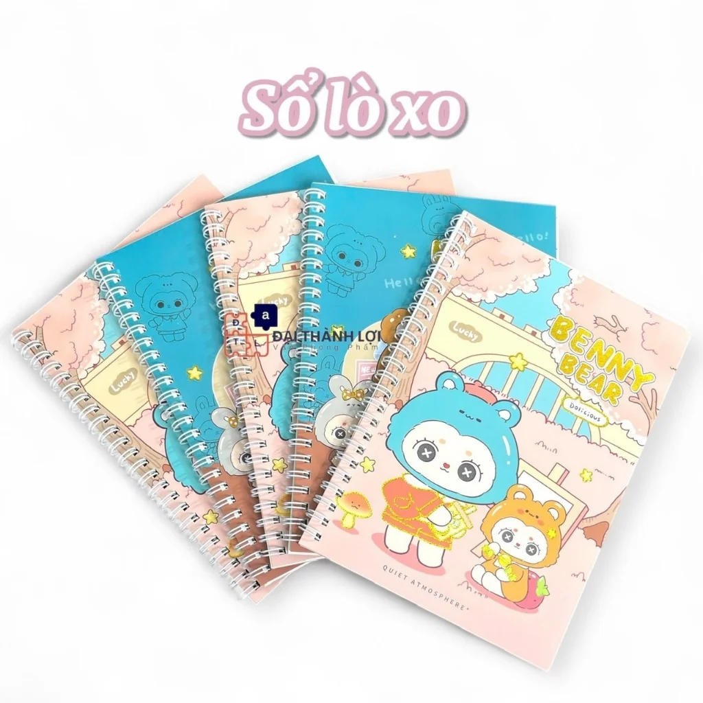 Quyể Sổ Tay Lò Xo A5 Bìa Cứng 80 Trang (40 tờ) Nhiều mẫu dễ thương ( Giao Mẫu Ngẫu Nhiên)