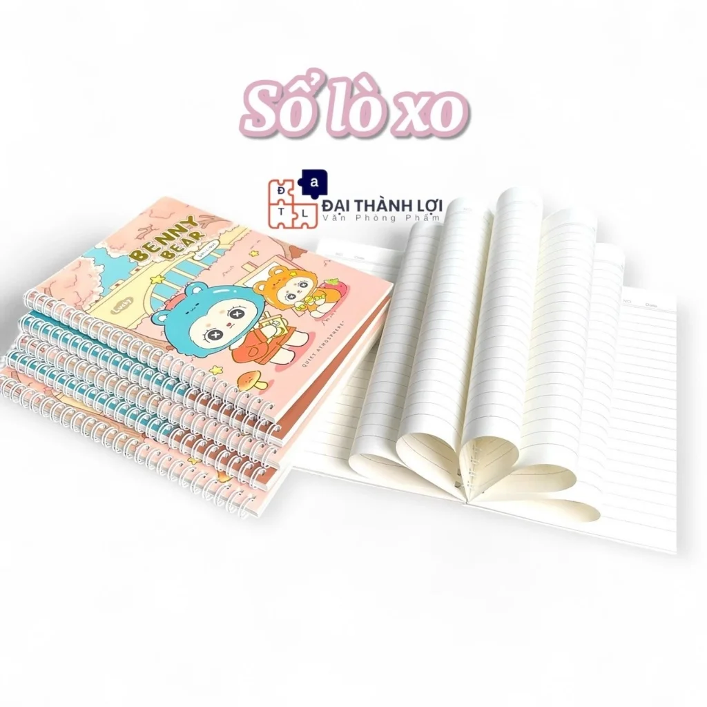 Quyể Sổ Tay Lò Xo A5 Bìa Cứng 80 Trang (40 tờ) Nhiều mẫu dễ thương ( Giao Mẫu Ngẫu Nhiên)