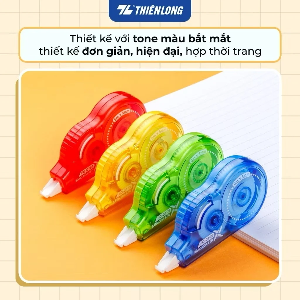 Bút Xóa Kéo An Toàn FlexOffice FO-CT02 nhỏ gọn, dẻo dai, bám dính tốt