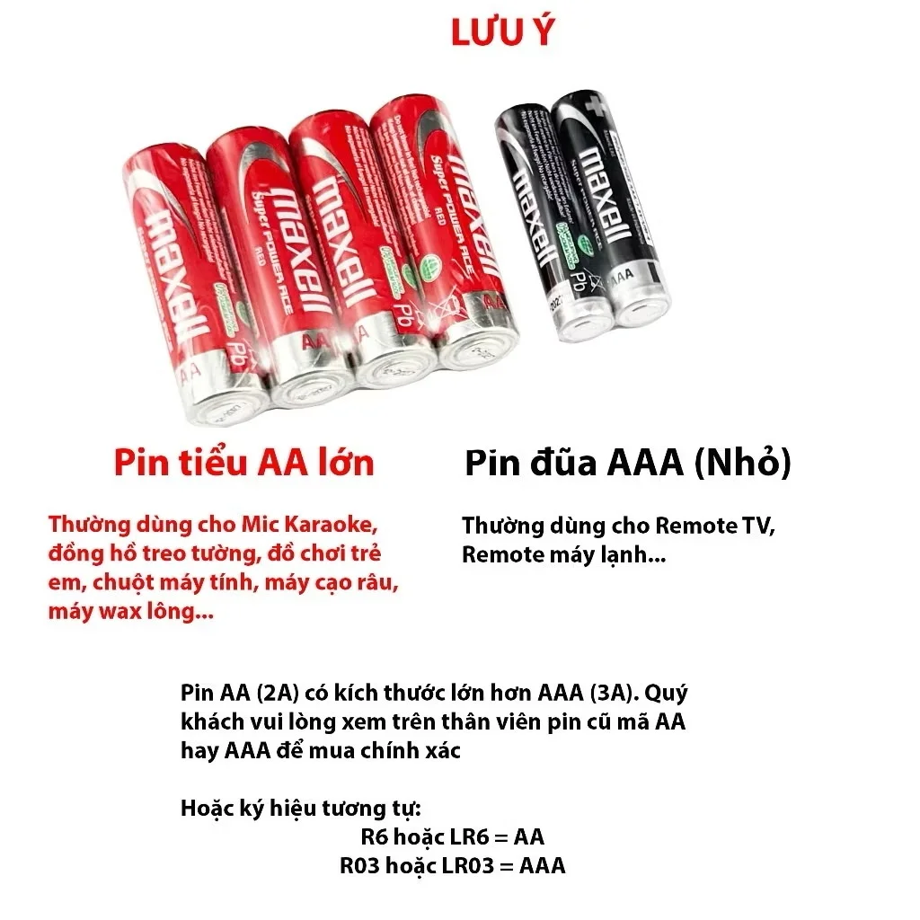 Pin Maxell Chính hãng 2A/3A Siêu Bền, Pin gắn remote, đồ chơi, đồng hồ,.. tiện lợi