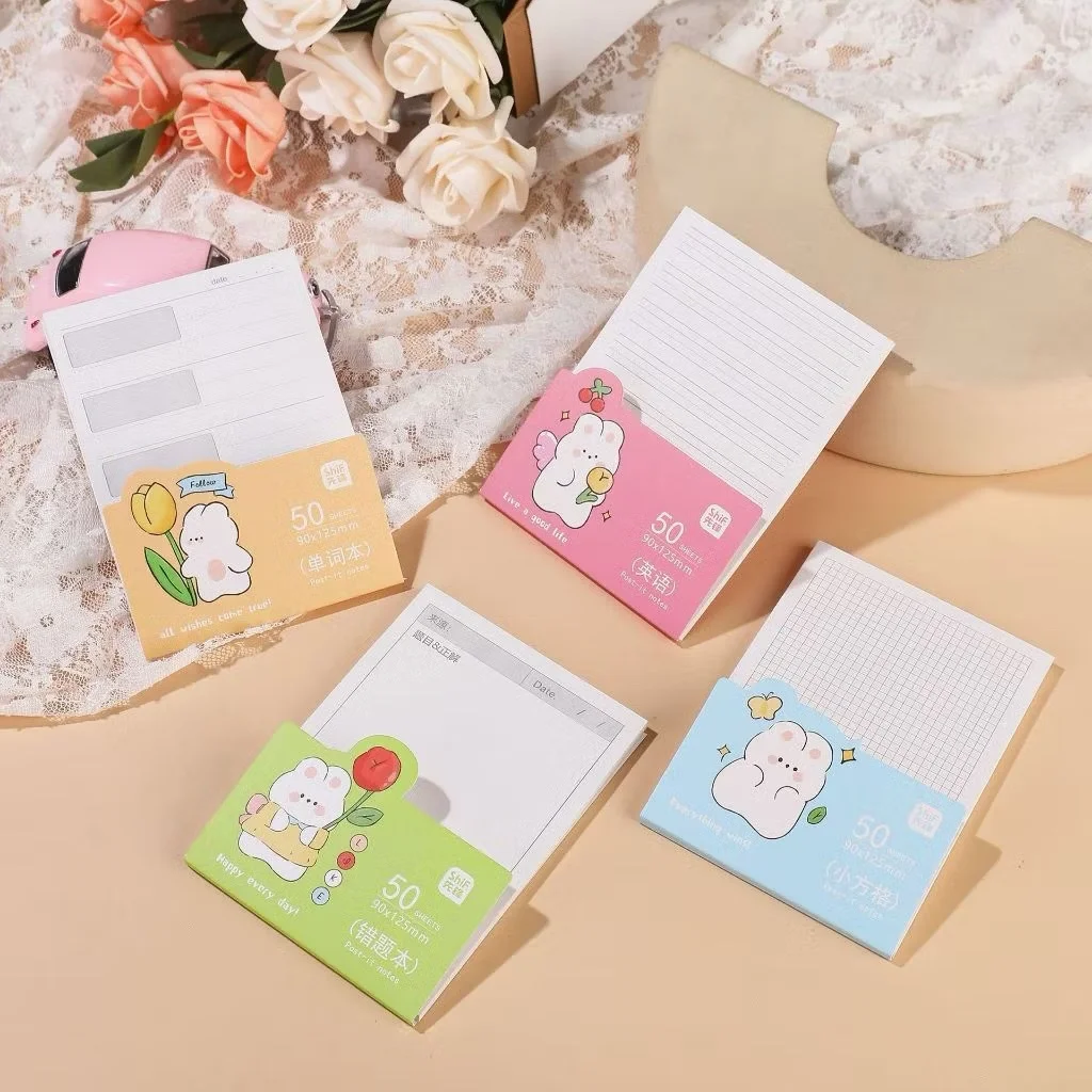 Giấy Note chữ nhật Basic 50 Tờ Có Keo Kẻ Caro/Ngang/Viền Giá Rẻ /Tập giấy nhớ phù hợp sinh viên văn phòng