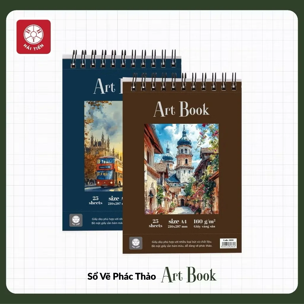 Sổ vẽ phác thảo Artbook A5 ( 9554) - Giấy vàng sần - ĐL 160g/m2