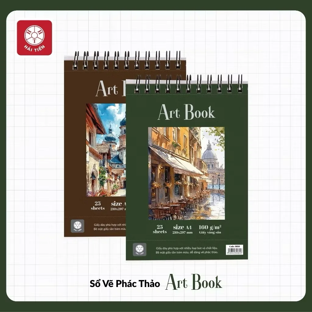 Sổ vẽ phác thảo Artbook A5 ( 9554) - Giấy vàng sần - ĐL 160g/m2