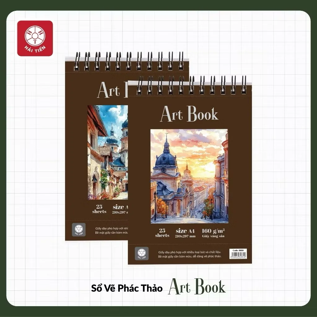 Sổ vẽ phác thảo Artbook A5 ( 9554) - Giấy vàng sần - ĐL 160g/m2