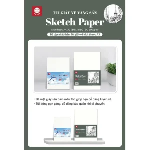 Giấy Vẽ Vàng Sần Sketch Paper- Định Lượng 100g/m2