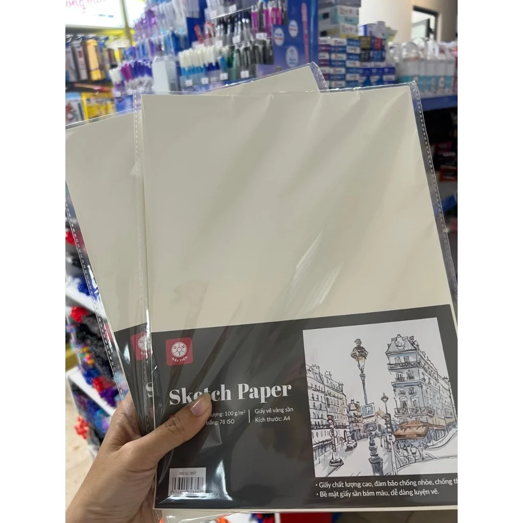 Giấy Vẽ Vàng Sần Sketch Paper- Định Lượng 100g/m2