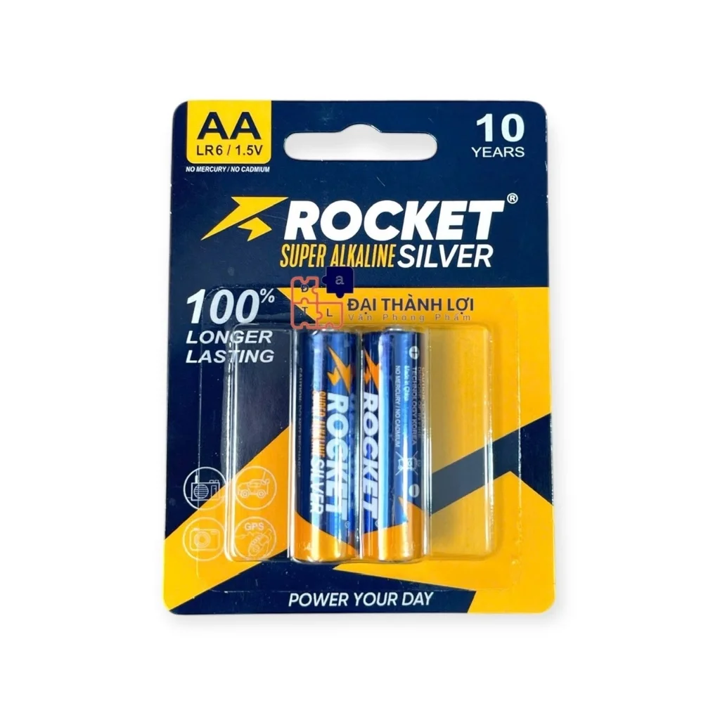 Pin ALKALINE ROCKET SILVER ( XANH ) AA 1.5V chính hãng, chất lượng cao, giá siêu tốt