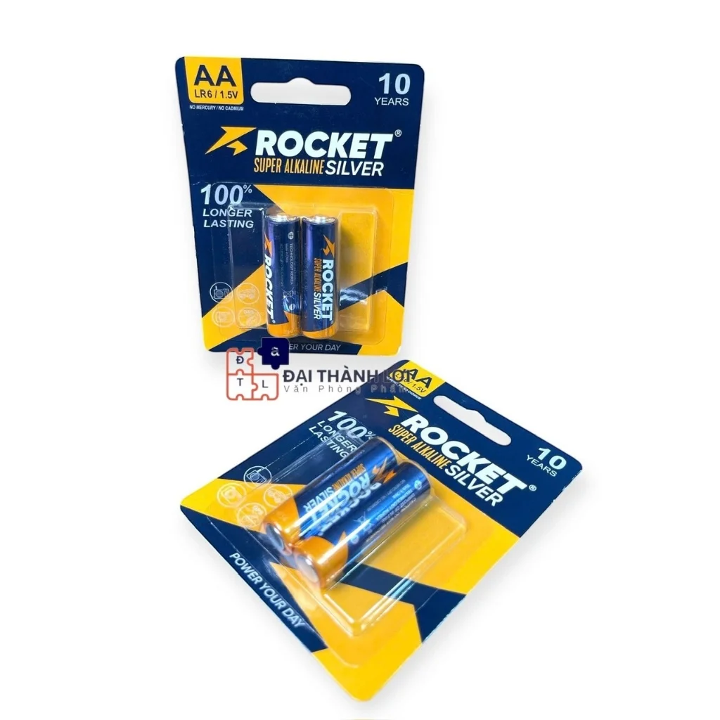 Pin ALKALINE ROCKET SILVER ( XANH ) AA 1.5V chính hãng, chất lượng cao, giá siêu tốt