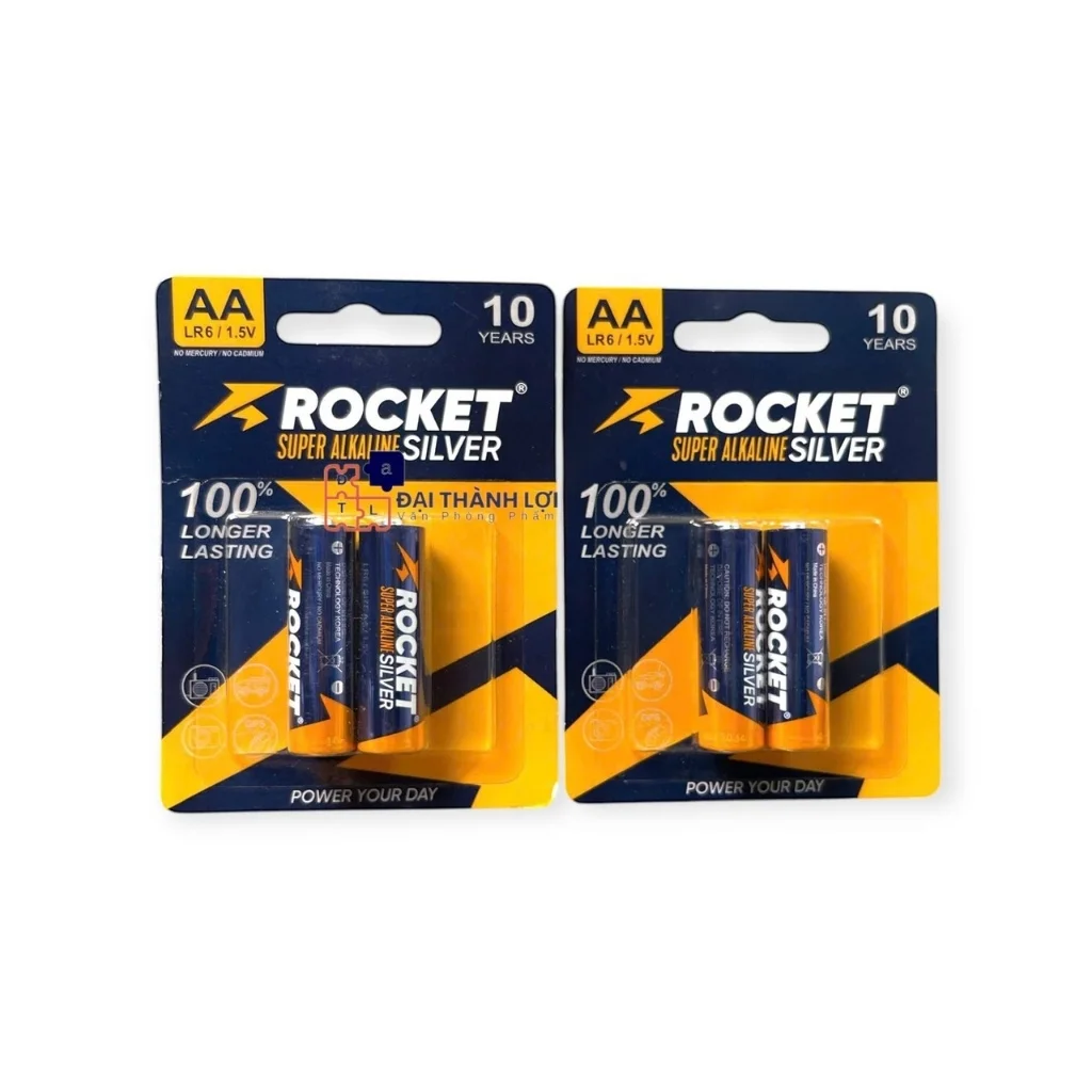 Pin ALKALINE ROCKET SILVER ( XANH ) AA 1.5V chính hãng, chất lượng cao, giá siêu tốt