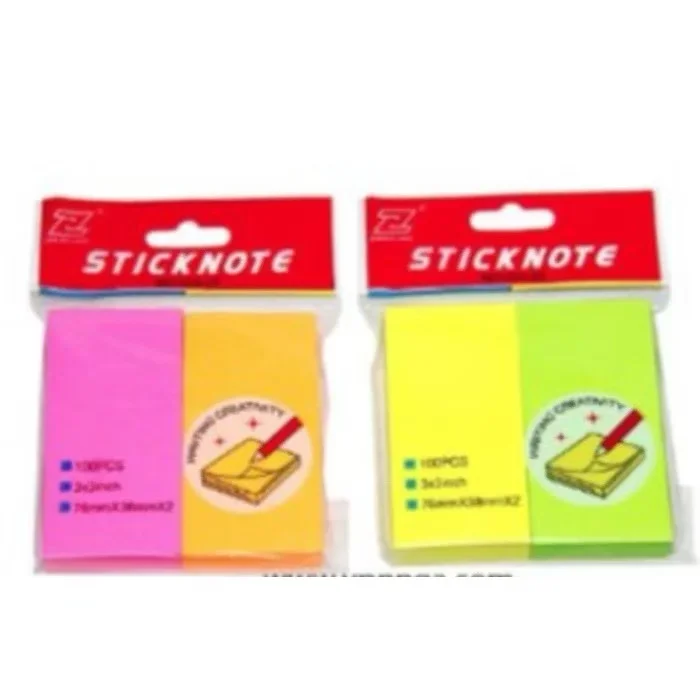 Giấy note/ghi chú màu dạ quang khổ 3x3 (cắt 3,4,5 màu) giấy ghi chú