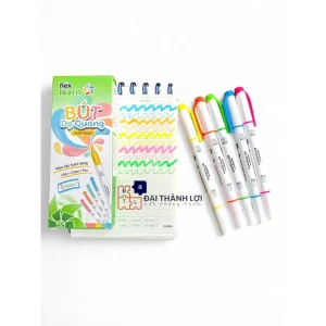 Bút dạ quang 2 đầu màu Pastel FLEX HL-001 - Bút màu highlight không lem chữ