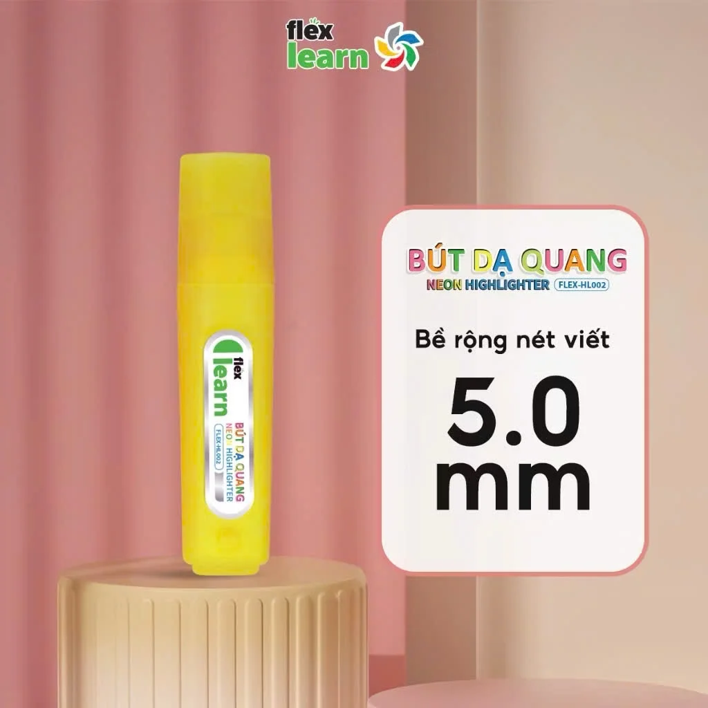 Bút dạ quang FLEX-HL002 ngòi bút 5mm màu mực tươi sáng