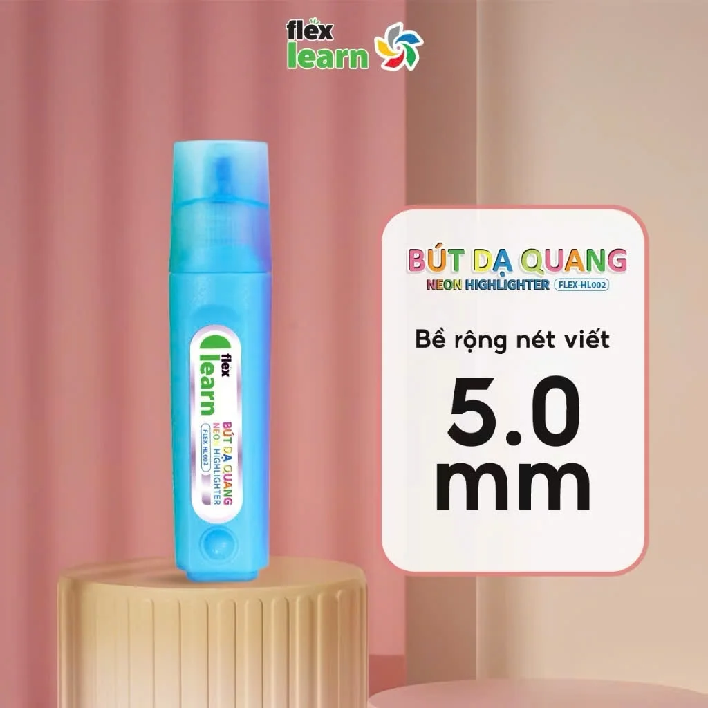 Bút dạ quang FLEX-HL002 ngòi bút 5mm màu mực tươi sáng