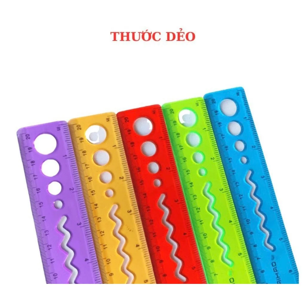 Thước Dẻo Màu 20CM Aihao No.200 không bị phai số, xuống màu, chất lượng tốt (Giao mẫu ngẫu nhiên)