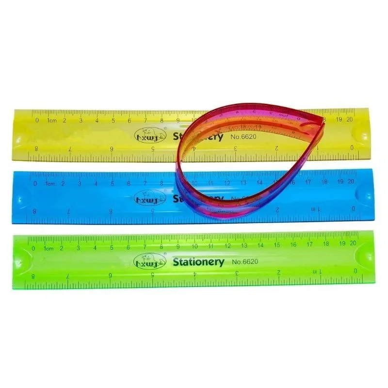 Thước Dẻo Màu 20CM Aihao No.200 không bị phai số, xuống màu, chất lượng tốt (Giao mẫu ngẫu nhiên)