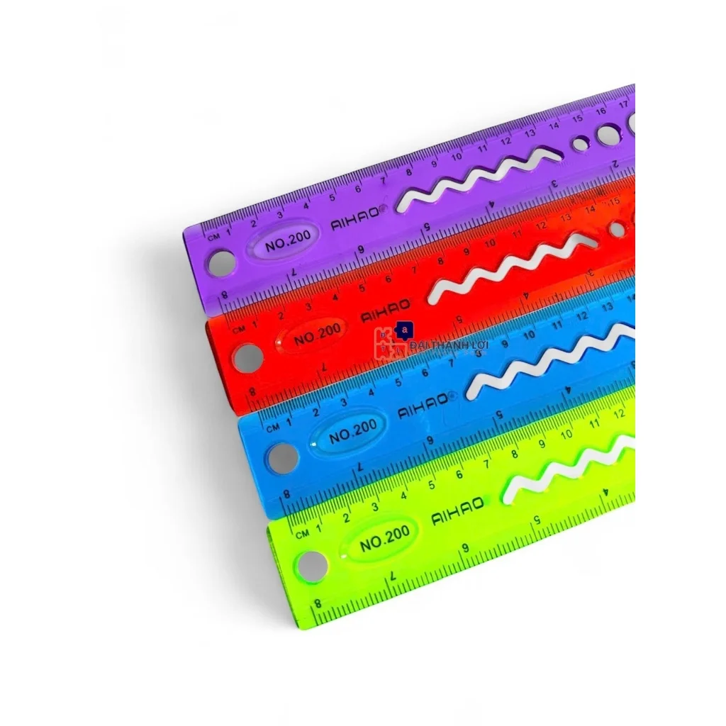 Thước Dẻo Màu 20CM Aihao chính hãng không bị phai số, xuống màu, chất lượng tốt (Giao mẫu ngẫu nhiên)
