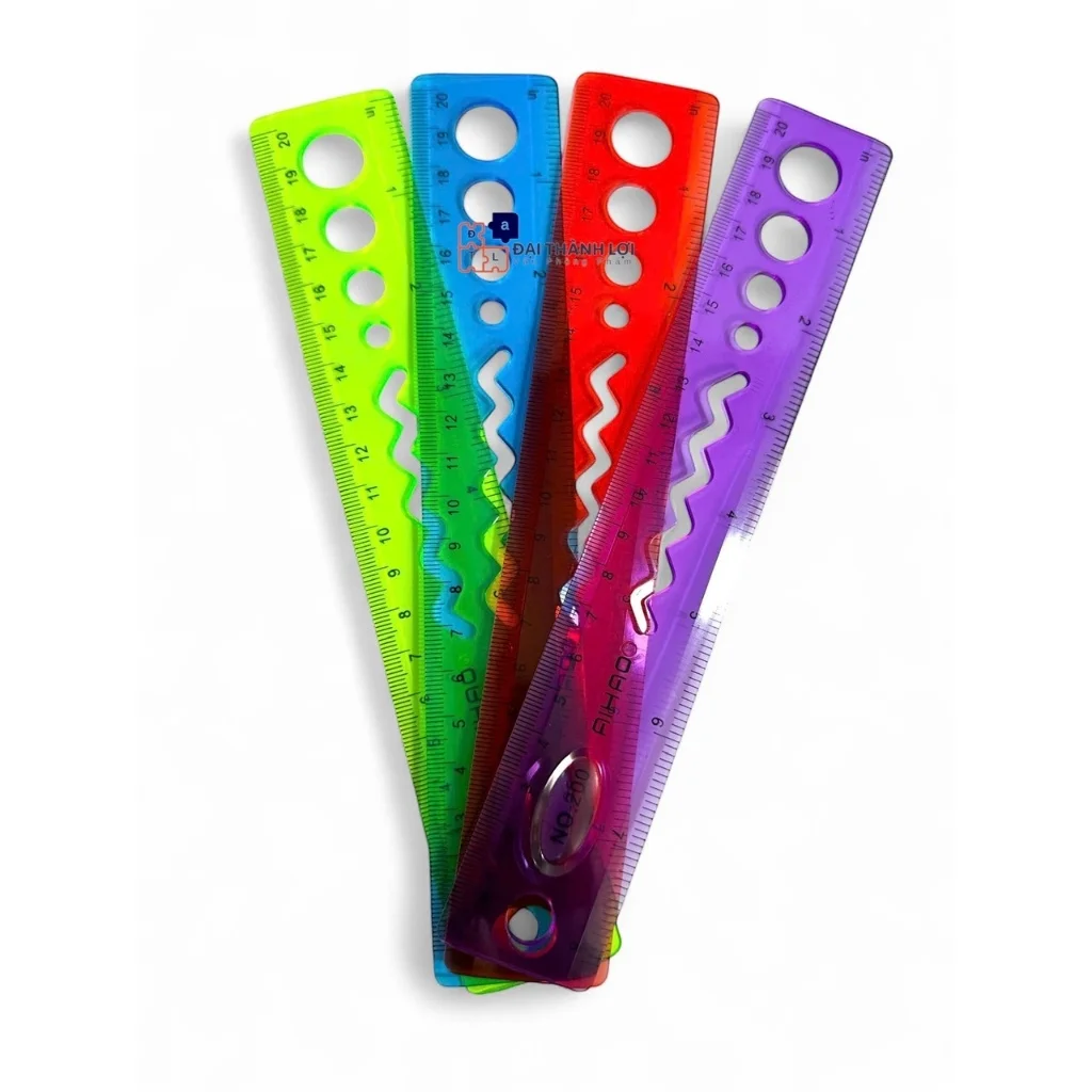 Thước Dẻo Màu 20CM Aihao chính hãng không bị phai số, xuống màu, chất lượng tốt (Giao mẫu ngẫu nhiên)