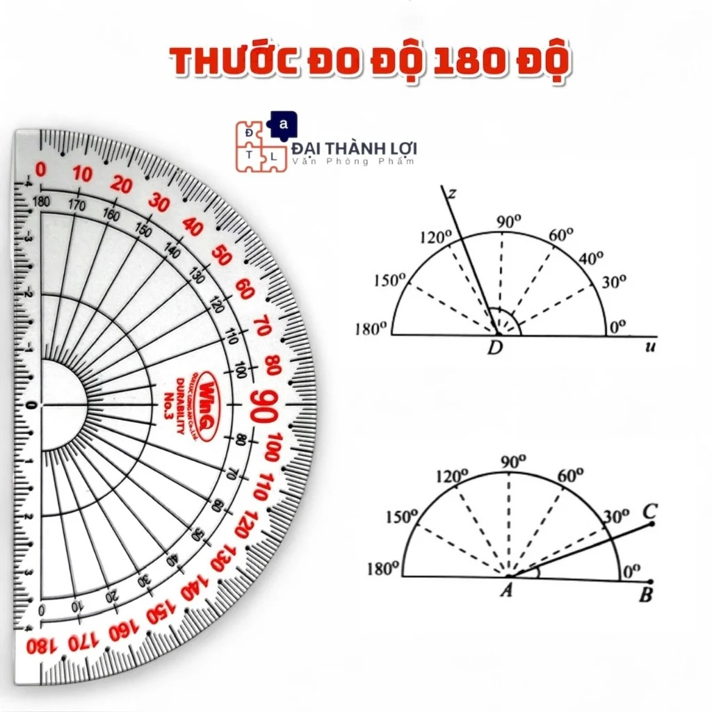 Thước Đo Độ Đo Góc LOẠI NHỎ Nhựa Dẻo Win Q / WinQ Qui Lực No.03 / No03 / No3