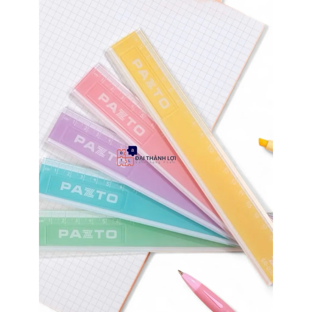 Thước nhựa thẳng màu Pastel dài 20 cm Thiên Long Pazto SR-010 - Màu ngẫu nhiên