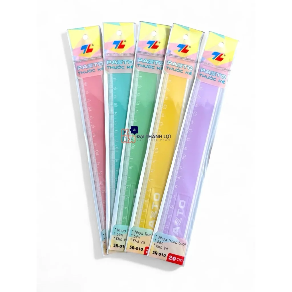 Thước nhựa thẳng màu Pastel dài 20 cm Thiên Long Pazto SR-010 - Màu ngẫu nhiên