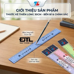THƯỚC THẲNG HỌC SINH Thiên Long 30Cm SR03 ( Giao Màu Ngẫu Nhiên)