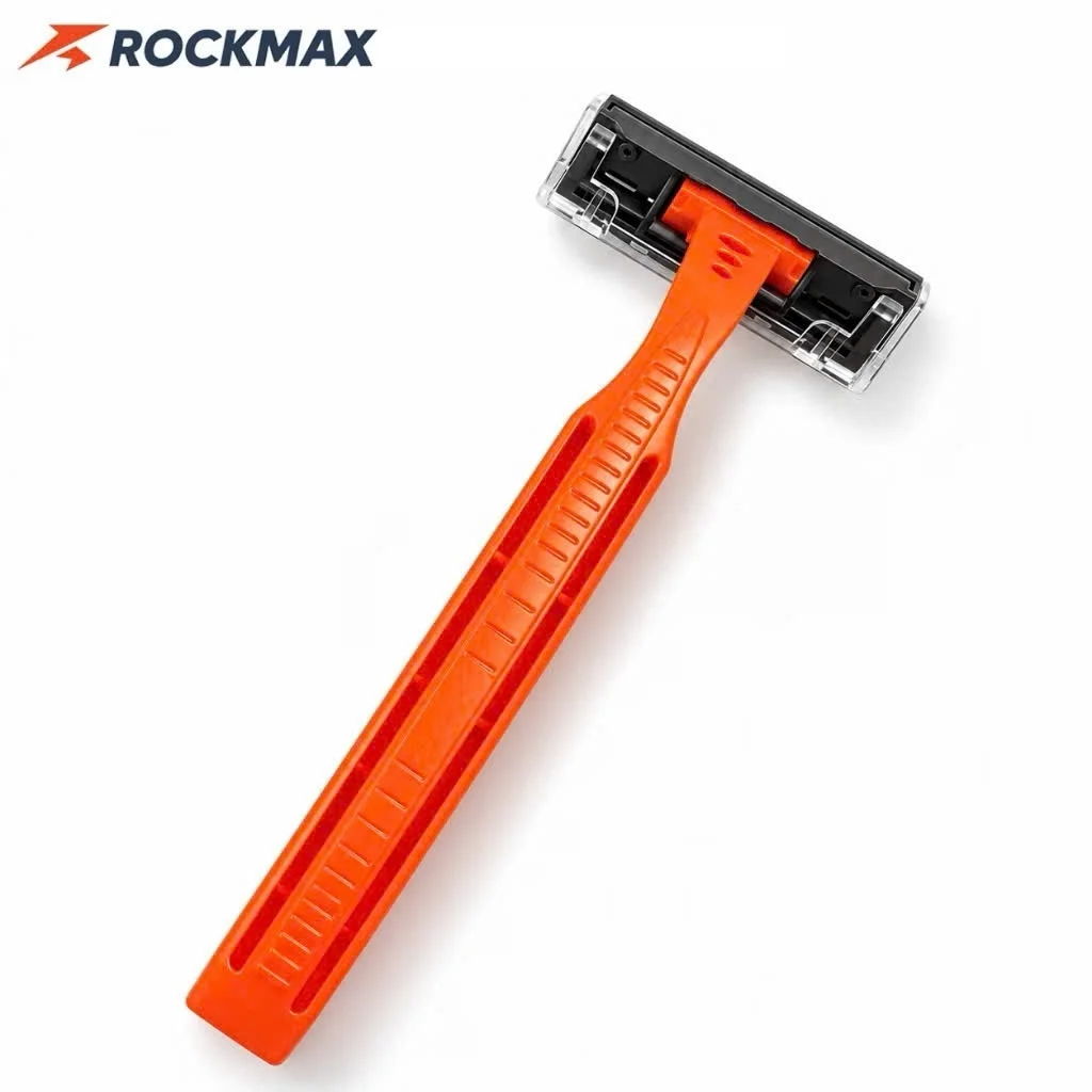 Dao cạo râu ROCKMAX SPEED 3, lưỡi lưỡi kép sắc bén, thân nhựa chắc chắn, có dải dưỡng ẩm