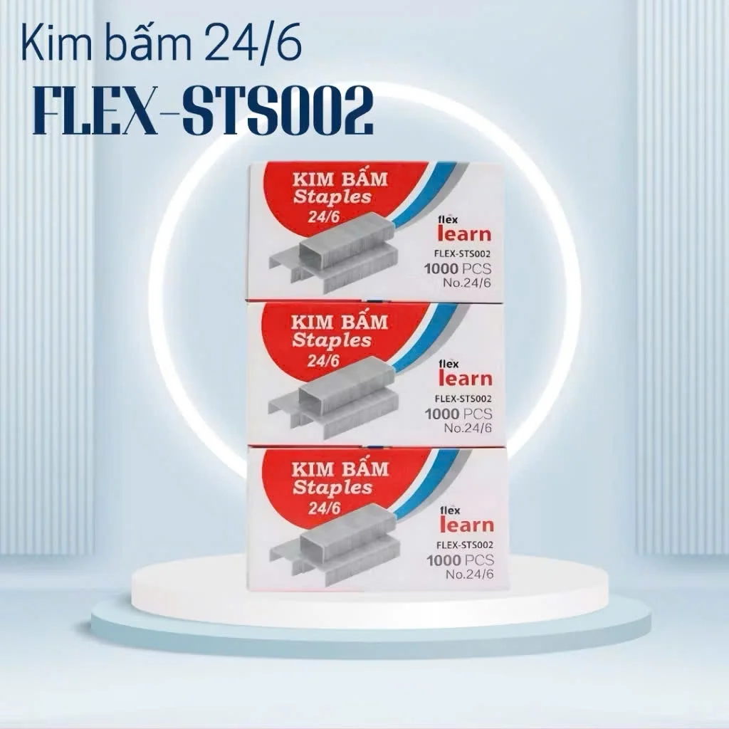 Lõi Kim bấm số 3 Flex Learn FLEX-STS002 - No.24/6 - Chắc chắn, bền bỉ, không bung rời, tiện lợi, độ cứng cao
