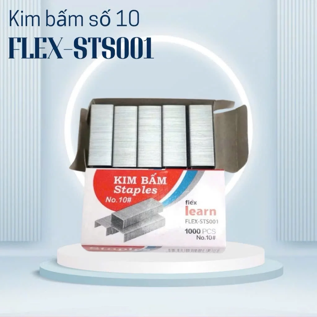Lõi Kim bấm Staples số 10 Flex Learn FLEX-STS001 - Kim bấm giấy bằng thép cao cấp không gỉ, độ cứng cao