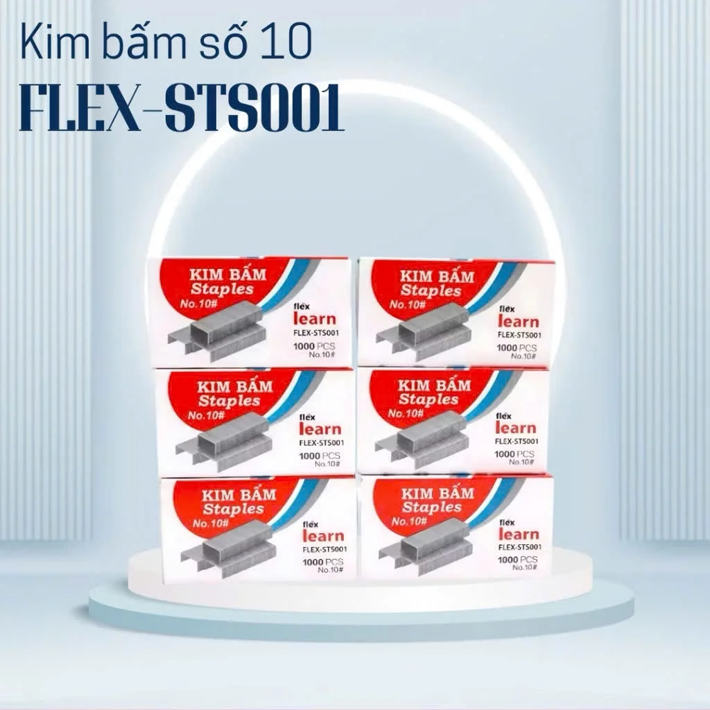 Lõi Kim bấm Staples số 10 Flex Learn FLEX-STS001 - Kim bấm giấy bằng thép cao cấp không gỉ, độ cứng cao
