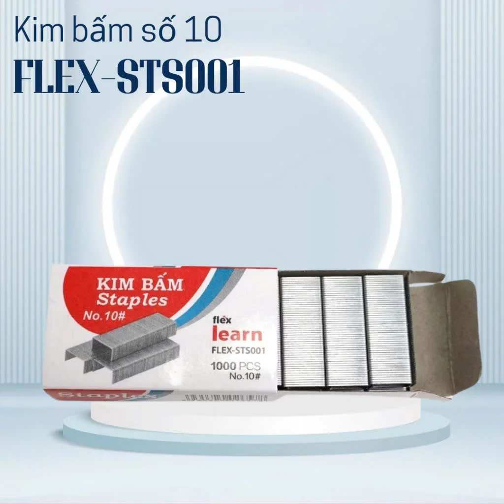 Lõi Kim bấm Staples số 10 Flex Learn FLEX-STS001 - Kim bấm giấy bằng thép cao cấp không gỉ, độ cứng cao