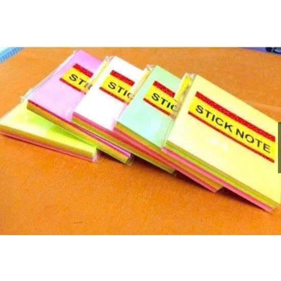 Giấy note, giấy ghi chú, giấy nhớ màu neon có keo dán size 3x2, 3x3, 3x4, 3x5