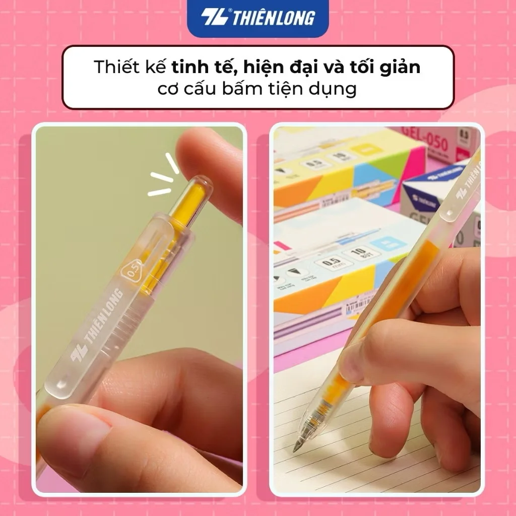 Bút gel nhiều màu Colochi Thiên Long Gel-050 ngòi cao cấp 0.5mm, viết êm trơn, mực nước nhanh khô
